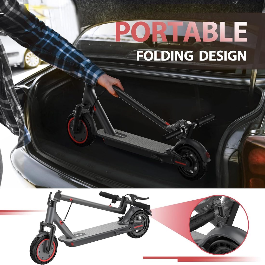 MAXSHOT Dual Suspension Electric Scooter with Seat Bag photo 4