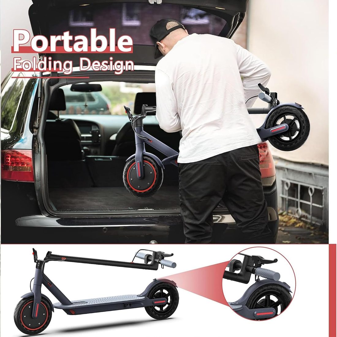 MAXSHOT V1 Electric Scooter — Black/Red photo 4
