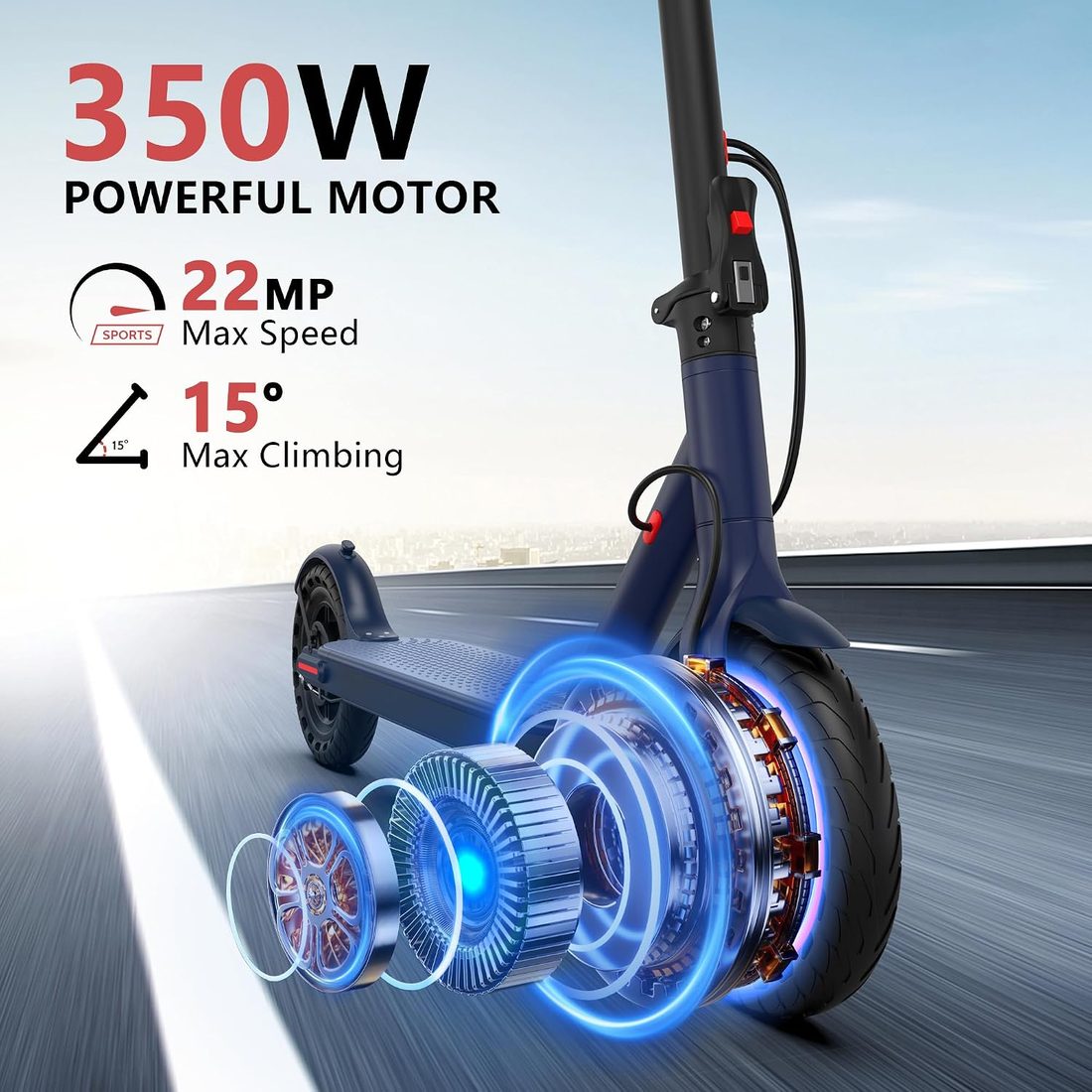 MAXSHOT V1 Electric Scooter — Red/Gray photo 2