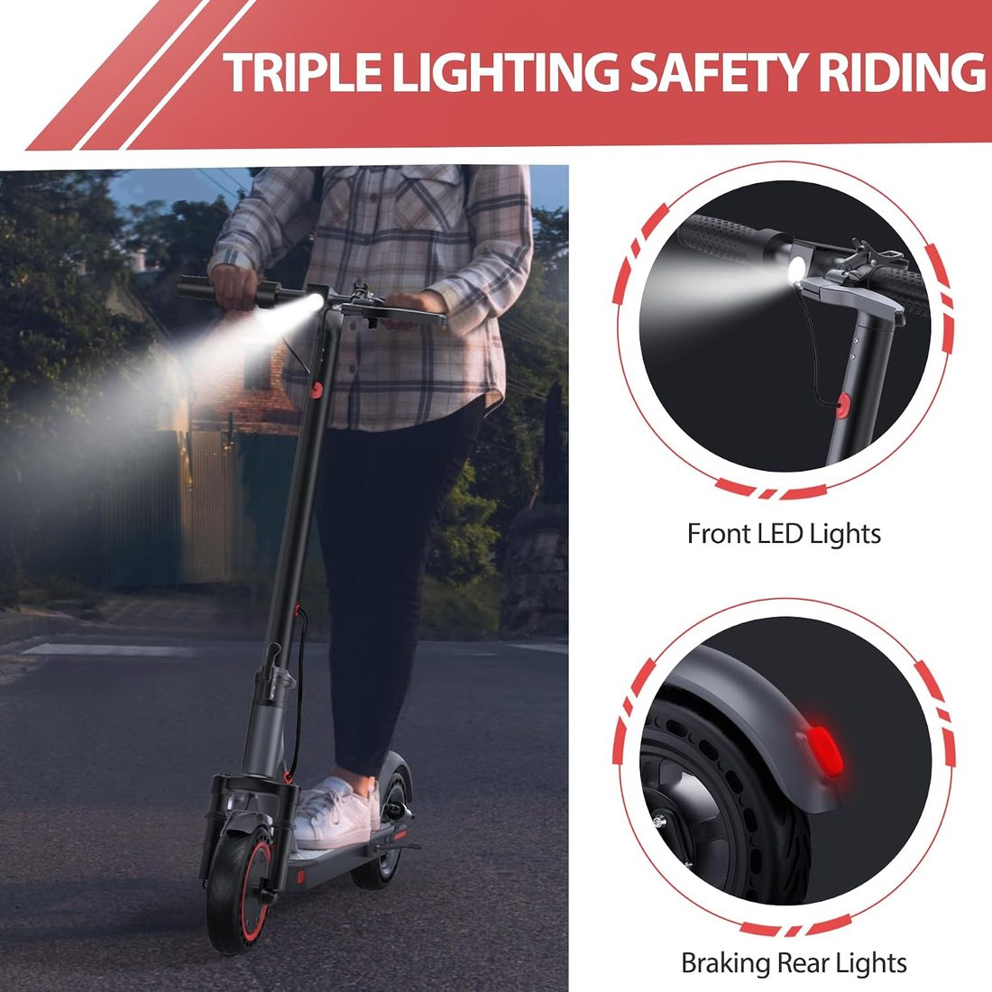 MAXSHOT V1 PRO Electric Scooter — Gray/Red photo 3