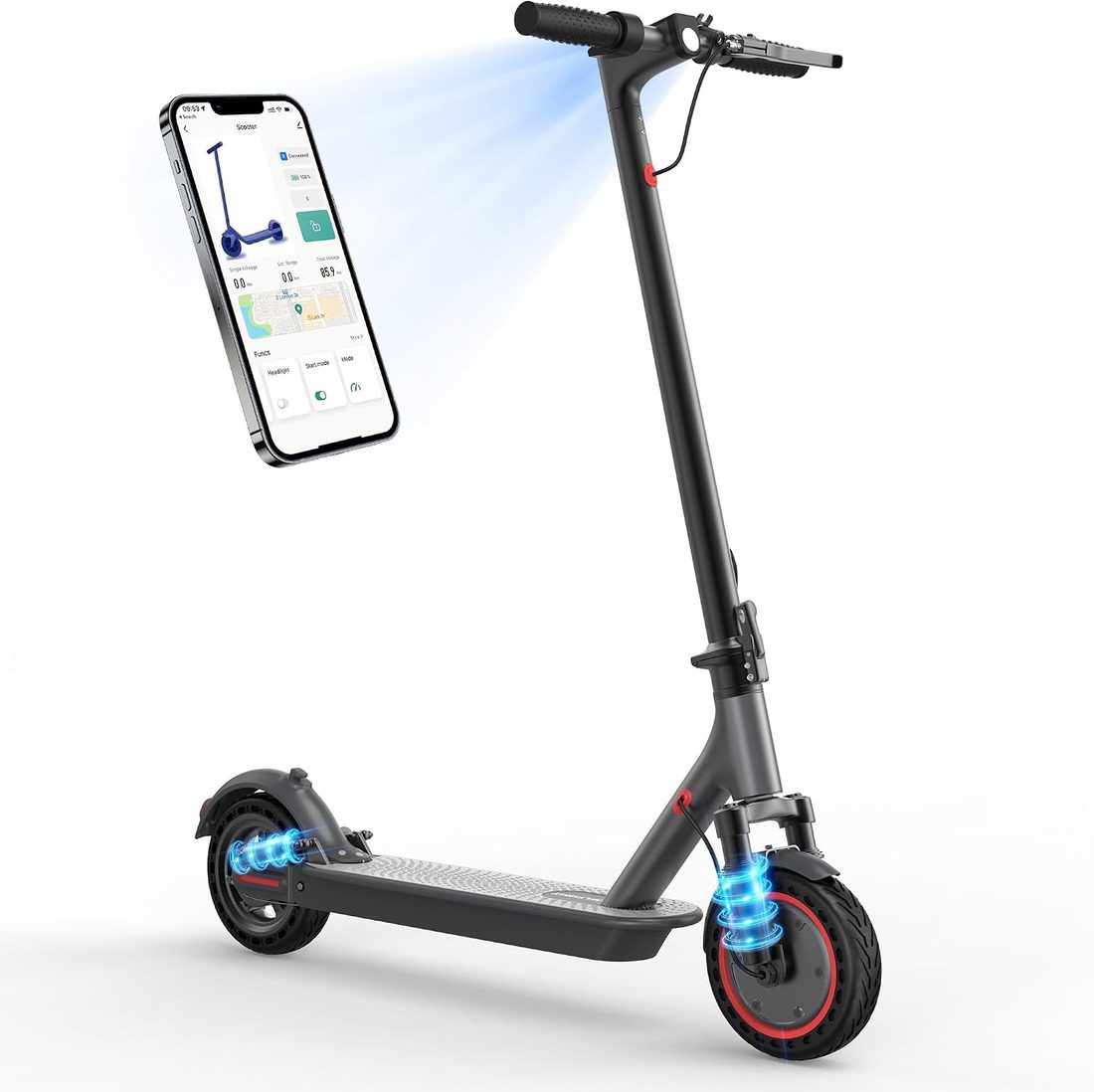 MAXSHOT V1 PRO Electric Scooter — Gray/Red