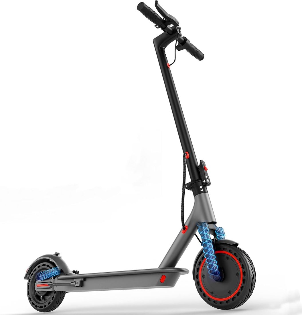 MAXSHOT V1S PRO Electric Scooter — Gray with Blue Shocks